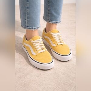 Vans Old Skool Sneakers in Pale Yellow and White